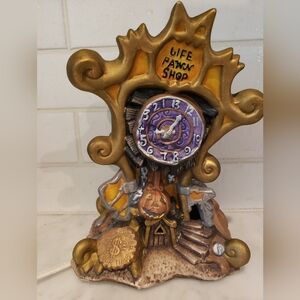 Halloween Village Life Pawn Shop With Orange Light